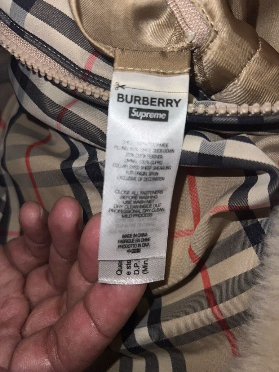 Burberry × Supreme Supreme Burberry Shearling collar down puffer jacket Size US L / EU 52-54 / 3 - 8 Thumbnail
