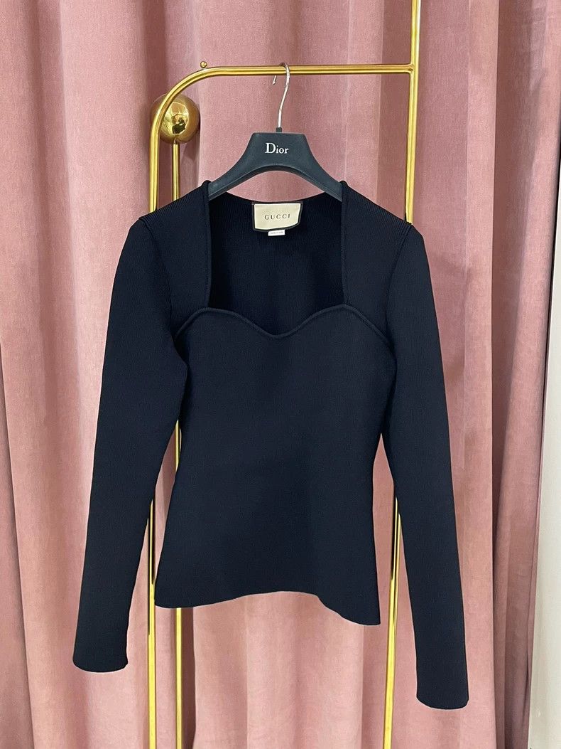 Gucci Gucci Black top with long sleeves Size US M / EU 48-50 / 2 - 1 Thumbnail