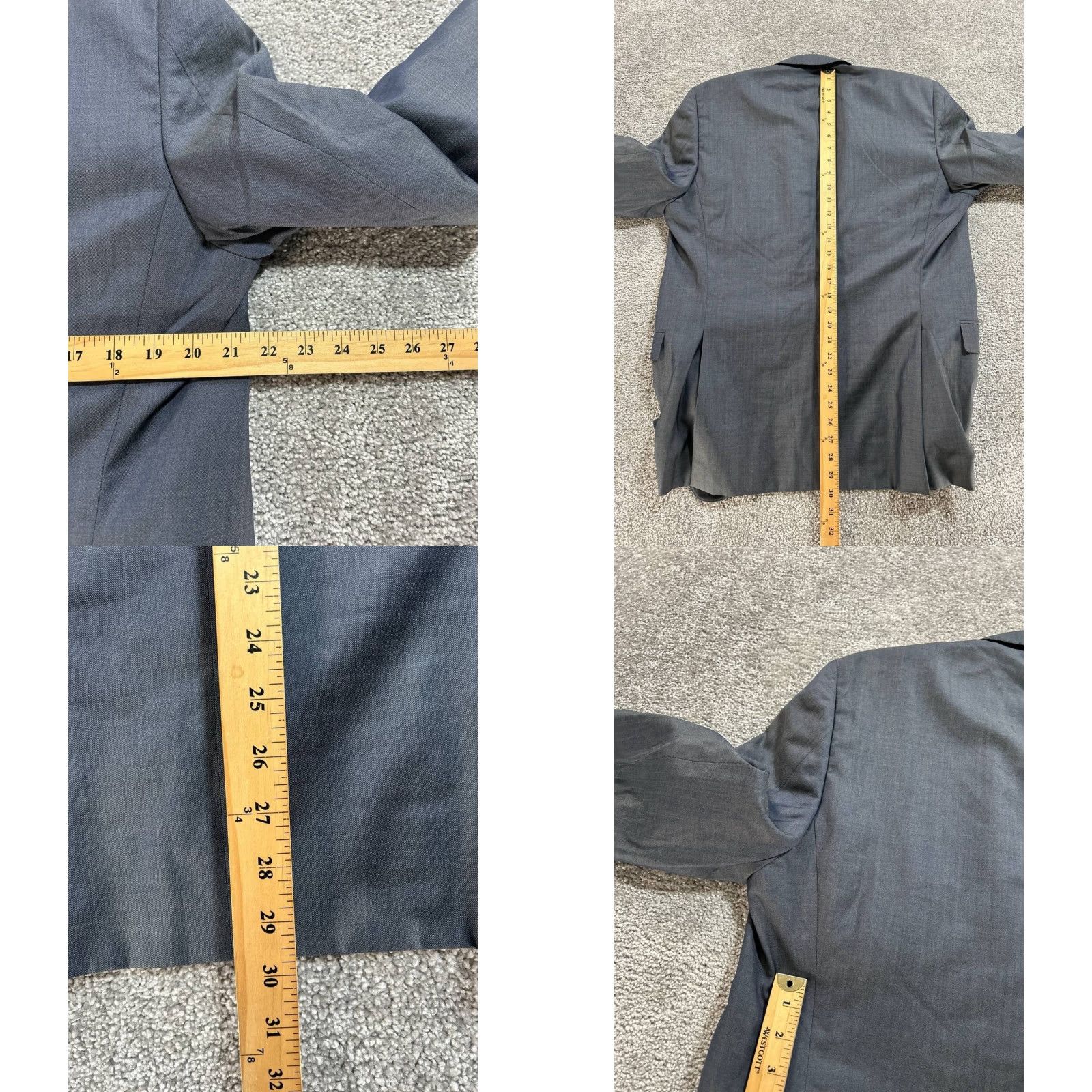 Ermenegildo Zegna Z Zegna Blazer Mens 40 Gray Wool Single-Breasted Notch Lapel Two-Button Sports Coat Jacket Coat Size 40R - 8 Thumbnail