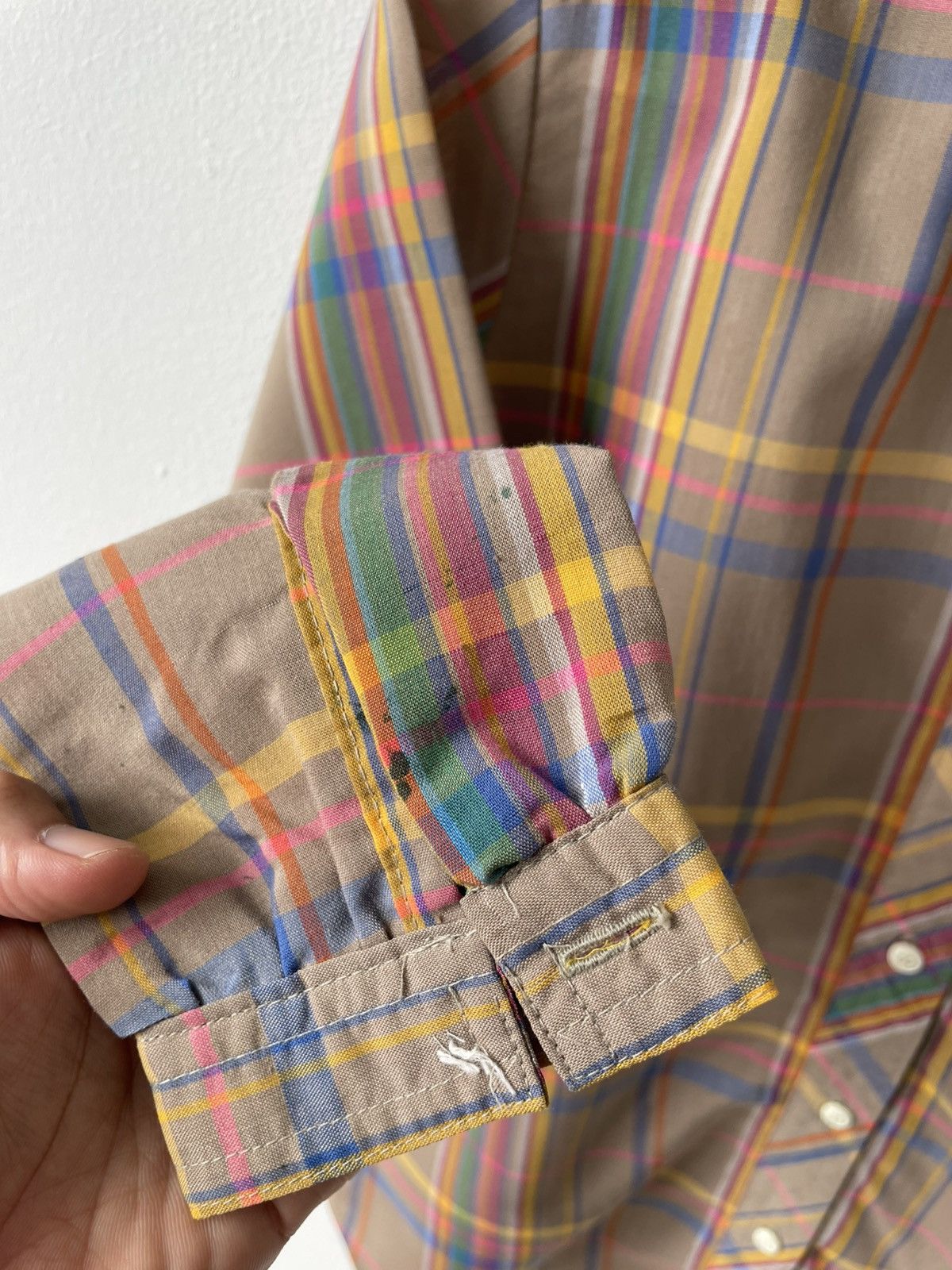 Levi's 1960s Vintage Levi’s Women’s Band collar plaid shirt Size S / US 4 / IT 40 - 10 Thumbnail