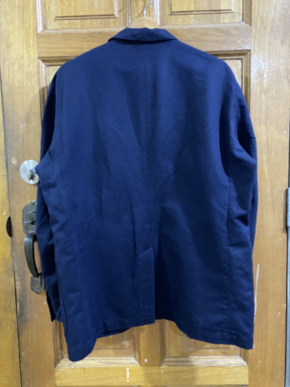 Uniqlo Uniqlo Navy Cotton Blazer Jacket Slim Fit Size US L / EU 52-54 / 3 - 2 Thumbnail