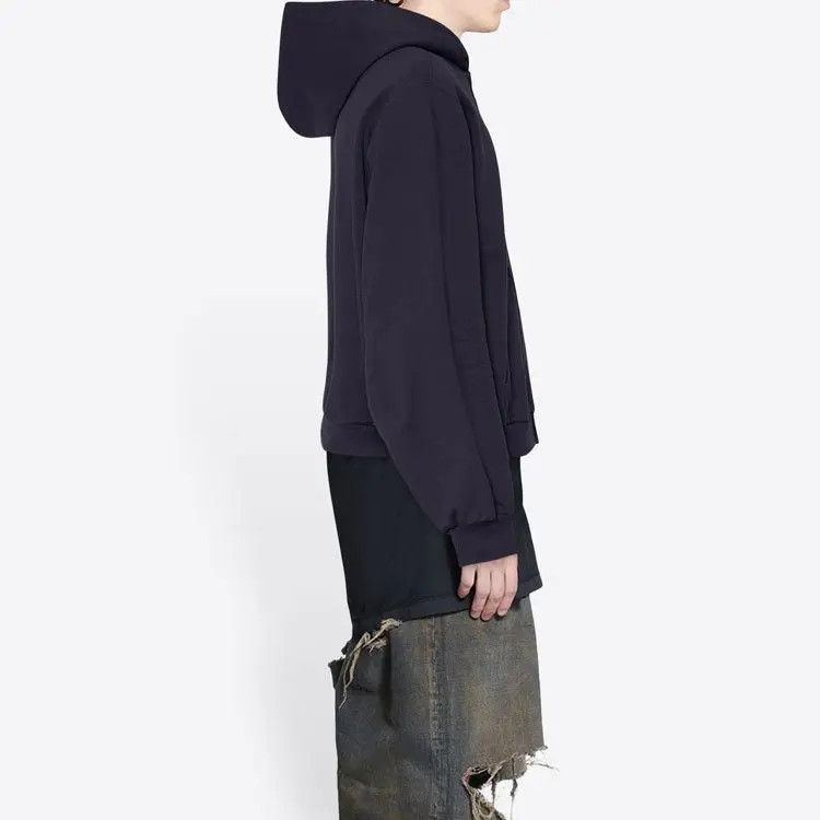 Balenciaga o1tr1nto1025 Tab Worn-Out Zip-Up Hoodie in Black Size US XXS / EU 40 - 5 Thumbnail