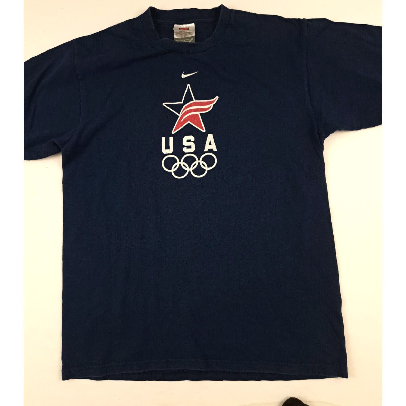 Nike Vintage Nike USA Olimpics Center Swoosh Star Navy T-Shirt 90s Medium Size US M / EU 48-50 / 2 - 3 Thumbnail