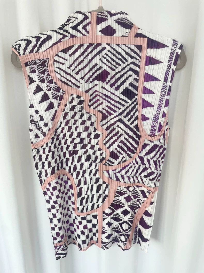 Issey Miyake issey miyake size:3 Pink and purple multicolored vest Size XXS / US 00 / IT 34 - 2 Thumbnail