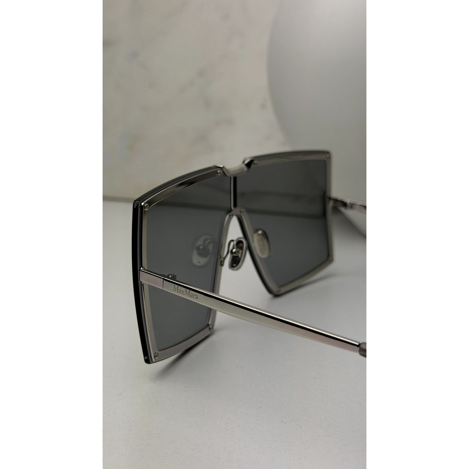 NEW Max Mara MM0117 Oversized Sunglasses in Silver Grey