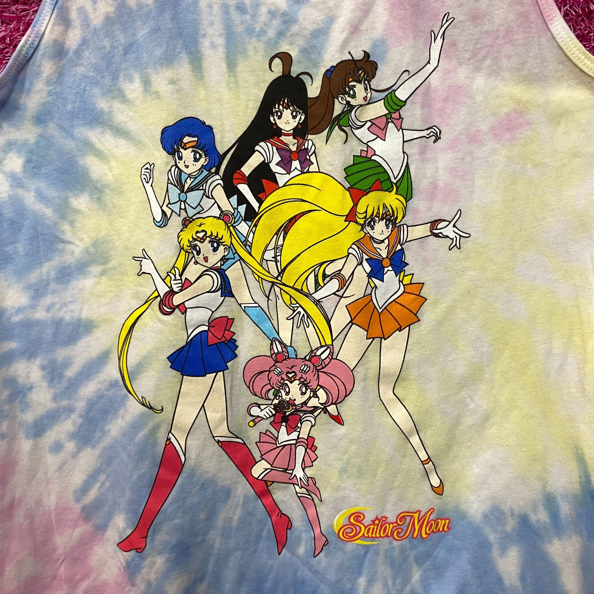 Vintage Sailor Moon Sailor Scouts Women's Anime Tie Dye Tank Top L Size L / US 10 / IT 46 - 2 Thumbnail