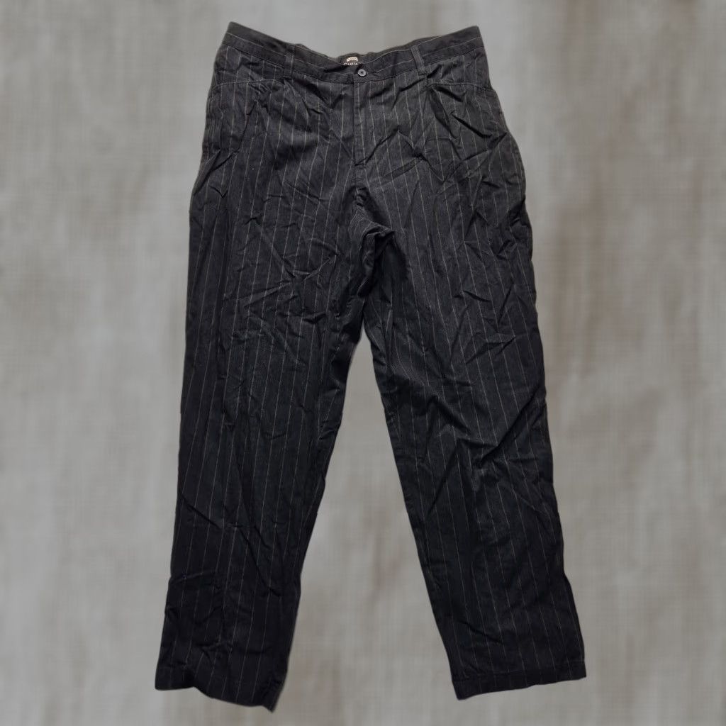 Lee Lee Pants Dress Pants Casual Adult Women 18W Black Striped Belted Zipper Pockets Stretch Easy Care 18W Womens Size 40" / US 18 - 1 Thumbnail