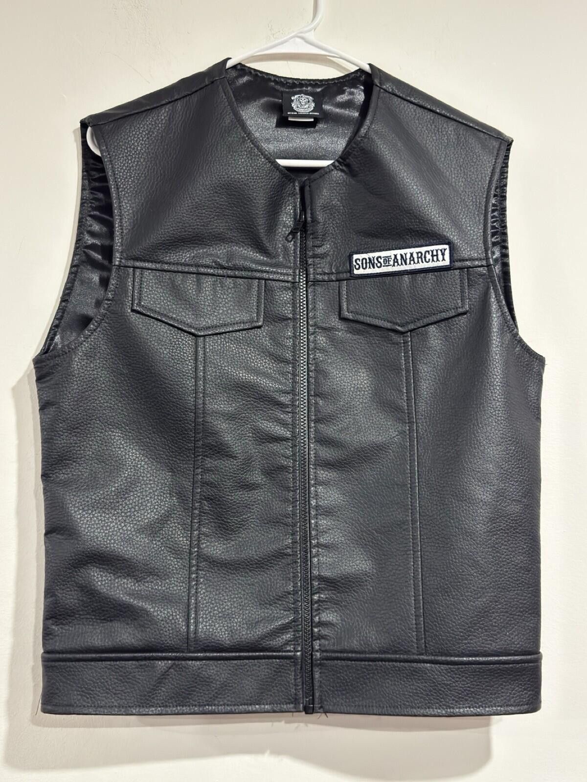 Other Sons Of Anarchy Black Leather Vest with Reaper Patch Size US S / EU 44-46 / 1 - 5 Thumbnail