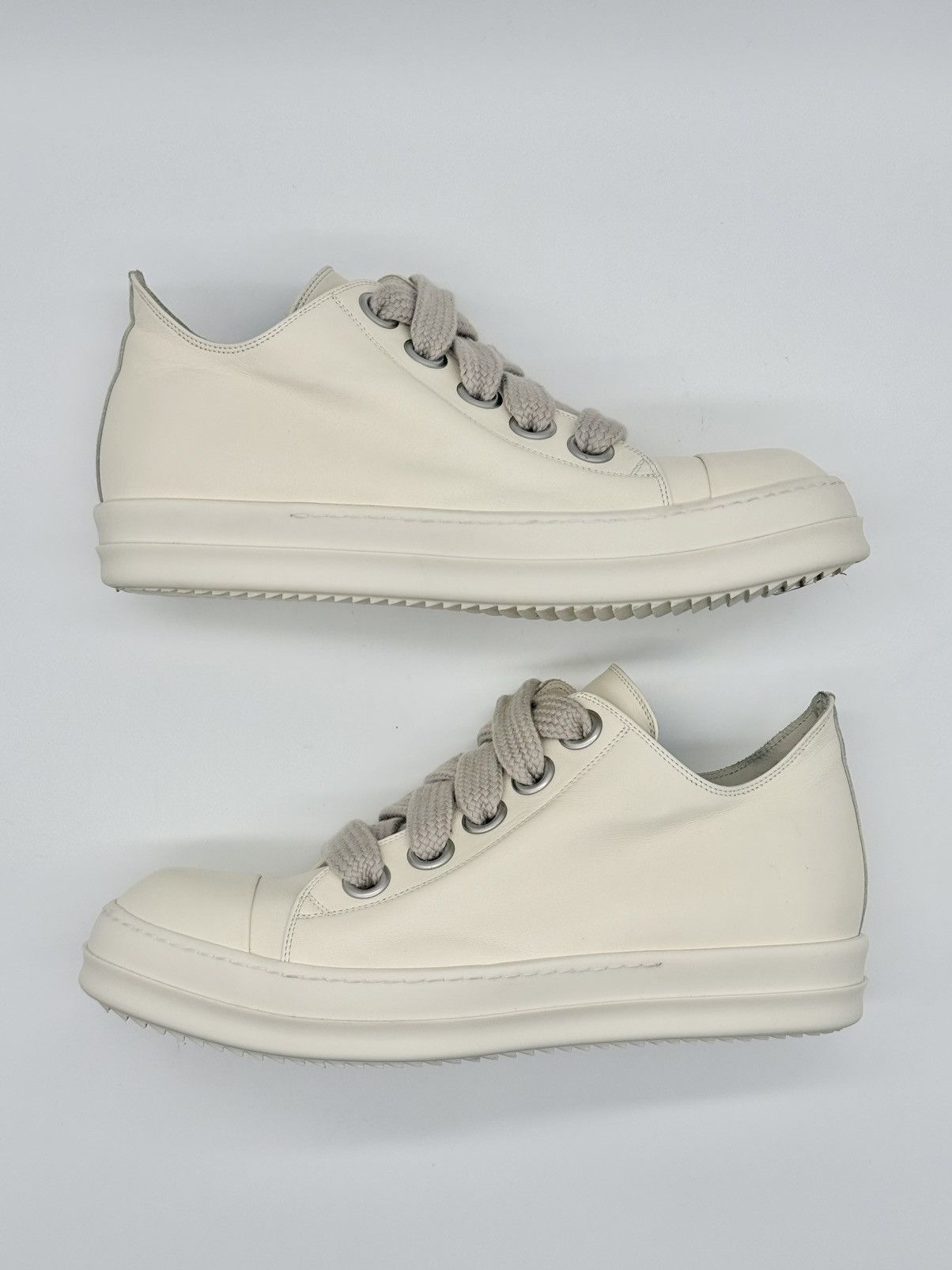 Rick Owens Size 11 - Rick Owens Jumbo Lace Low White Mainline Size US 11 / EU 44 - 2 Thumbnail