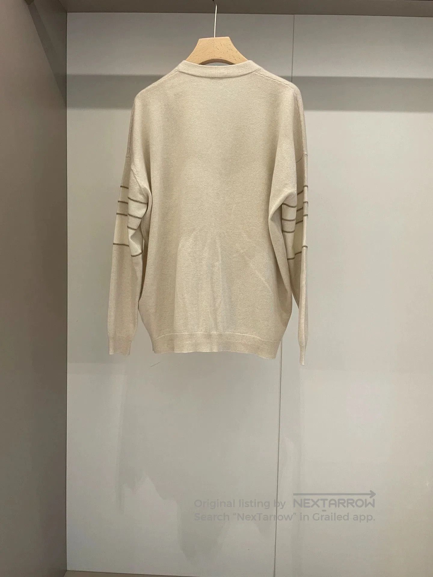 Brunello Cucinelli Brunello Cucinelli Beige Cashmere Cardigan. Size US L / EU 52-54 / 3 - 2 Thumbnail