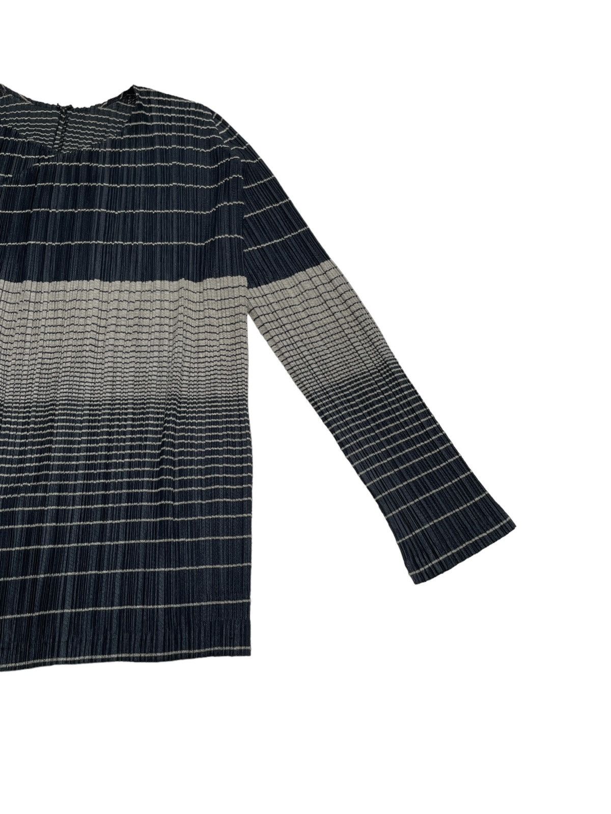 Pleats Please Issey Miyake Rare Vintage PLEATS PLEASE Gradient Striped Cardigan 1990s Size US L / EU 52-54 / 3 - 3 Thumbnail