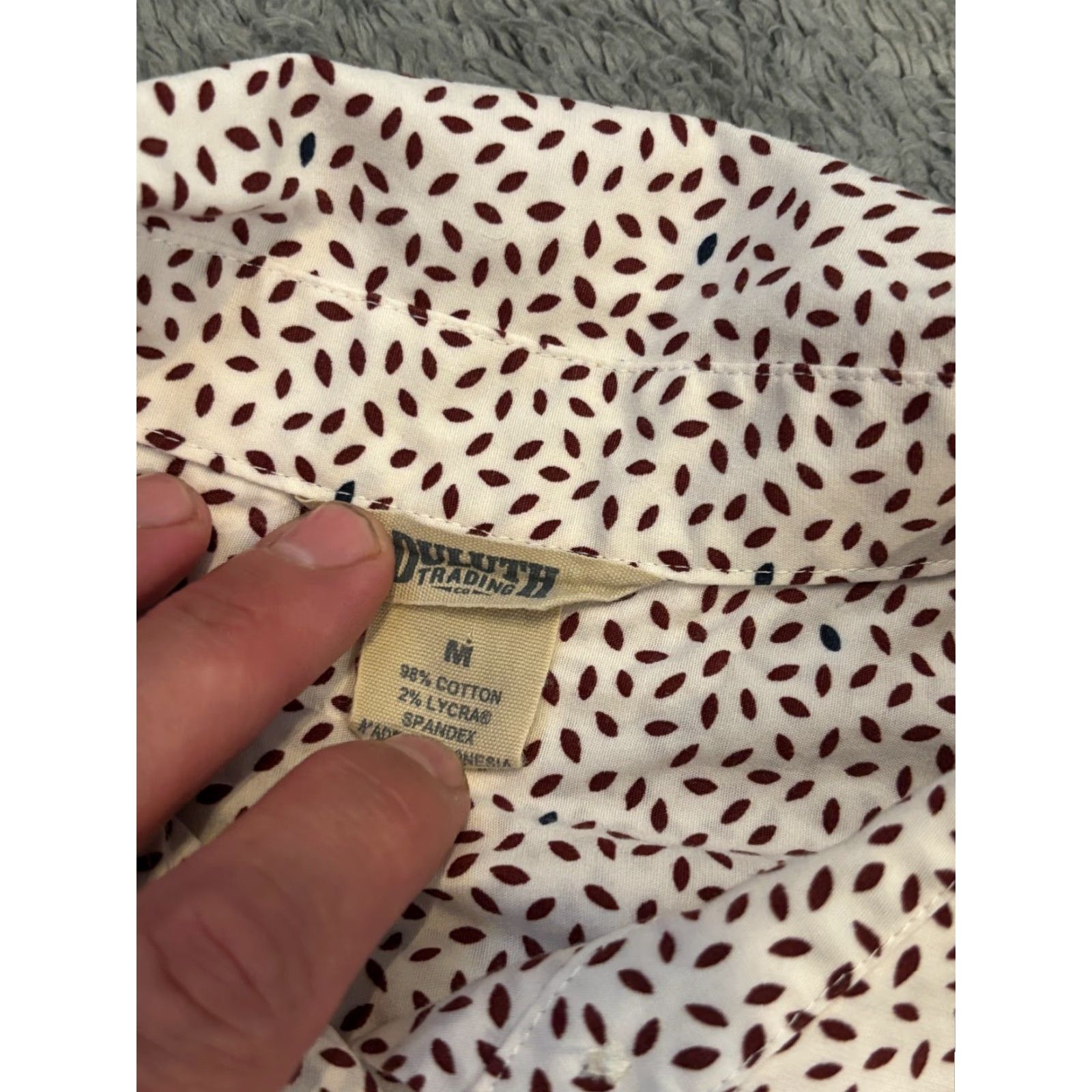 Vintage Duluth Shirt Womens Medium White Long Sleeve Geometric Button Top Size M / US 6-8 / IT 42-44 - 2 Thumbnail