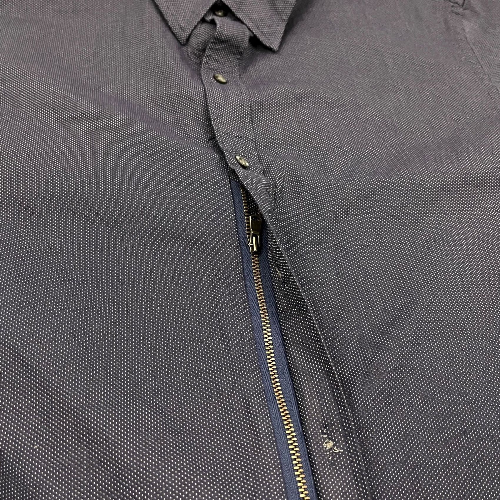 Vintage VINTAGE Teddy Stratford Shirt Mens L Blue Mid Zip Button Up Cotton Casual Pocket Size US L / EU 52-54 / 3 - 3 Thumbnail
