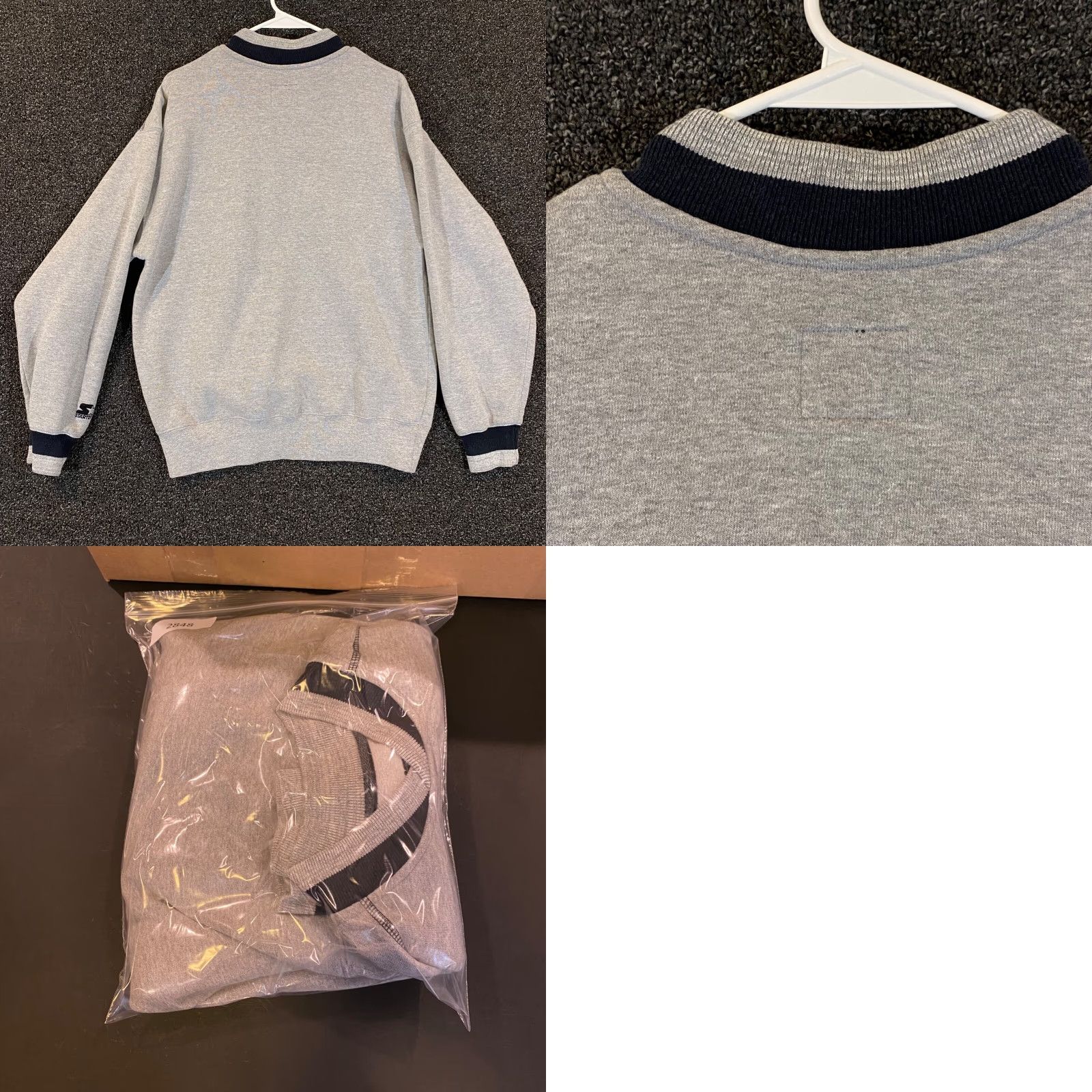 Starter VINTAGE Starter Sweatshirt Mens Medium Gray Black Pullover Spellout Crewneck Long Sleeve Size US M / EU 48-50 / 2 - 8 Thumbnail