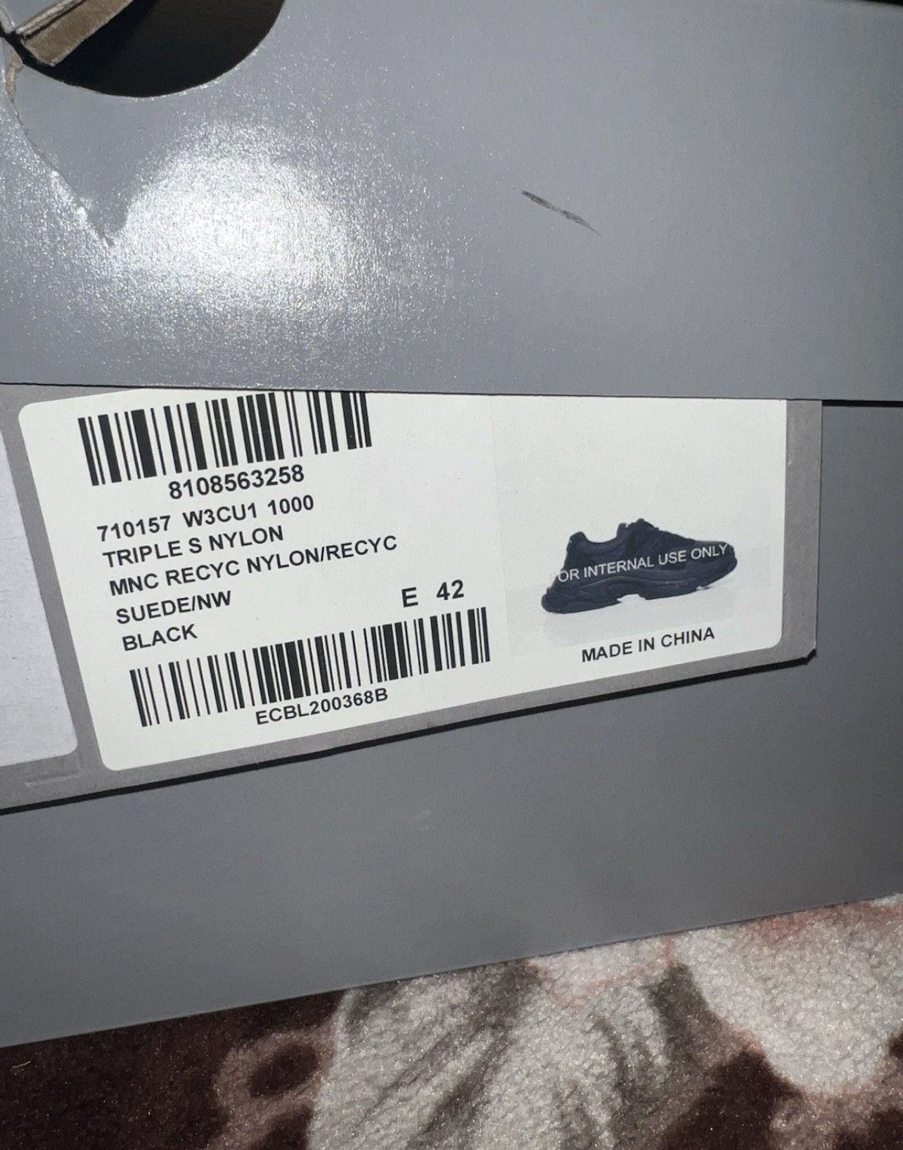 Balenciaga NEW Balenciaga Triple S Nylon Black Size 42 *READY TO SHIP* Size US 9 / EU 42 - 6 Thumbnail
