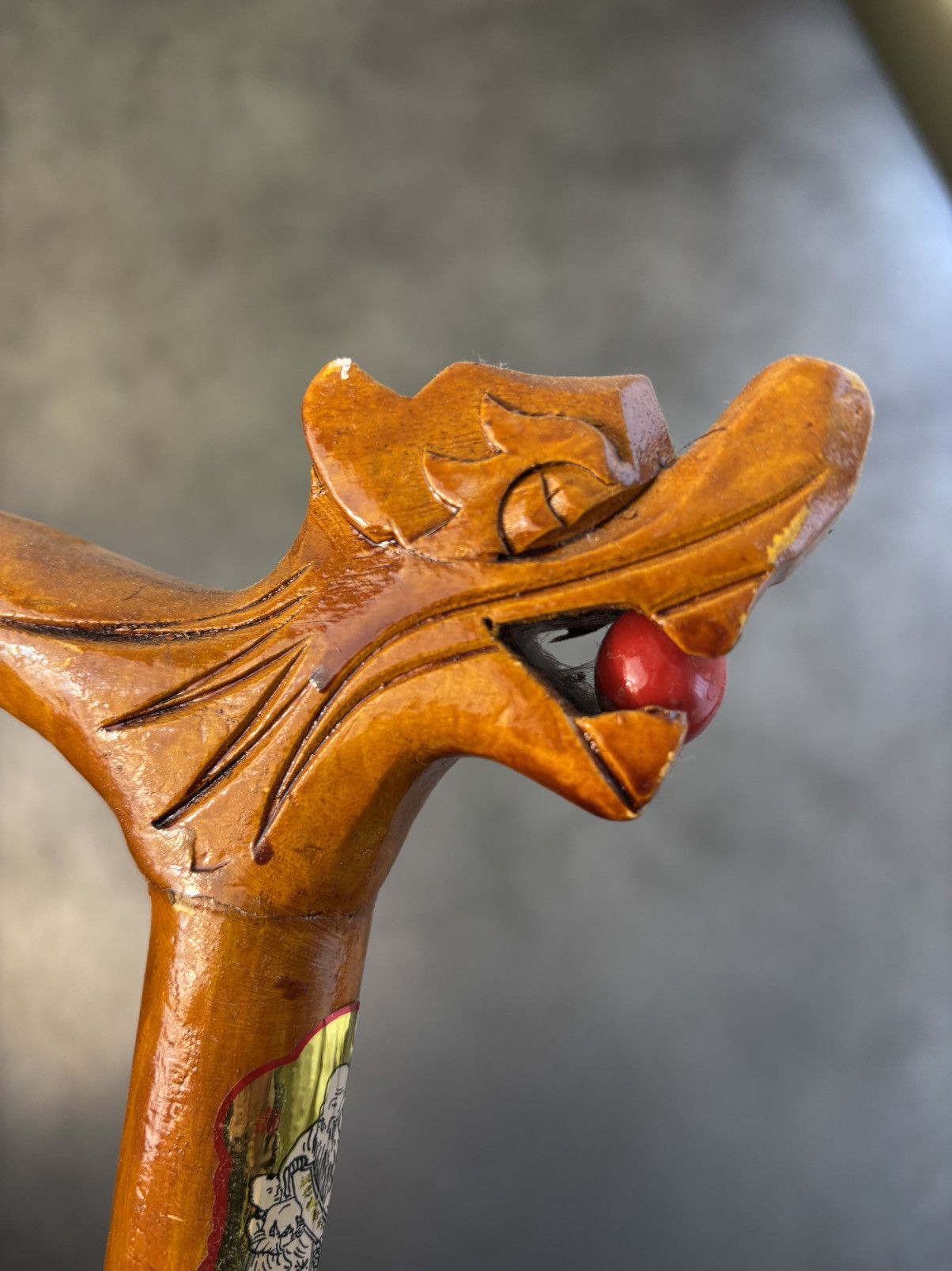 The Great China Wall × Vintage Foo Dragon Chinese Cane Vintage Walking Stick Bamboo Pike Size ONE SIZE - 5 Thumbnail