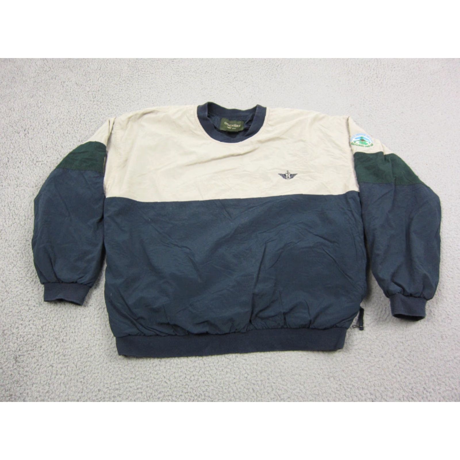 Dockers VINTAGE Dockers AT&T Pebble Beach Pro Am Jacket Mens Medium Track Jacket Blue Brown Pullover Full Zip Pockets Size US M / EU 48-50 / 2 - 3 Thumbnail
