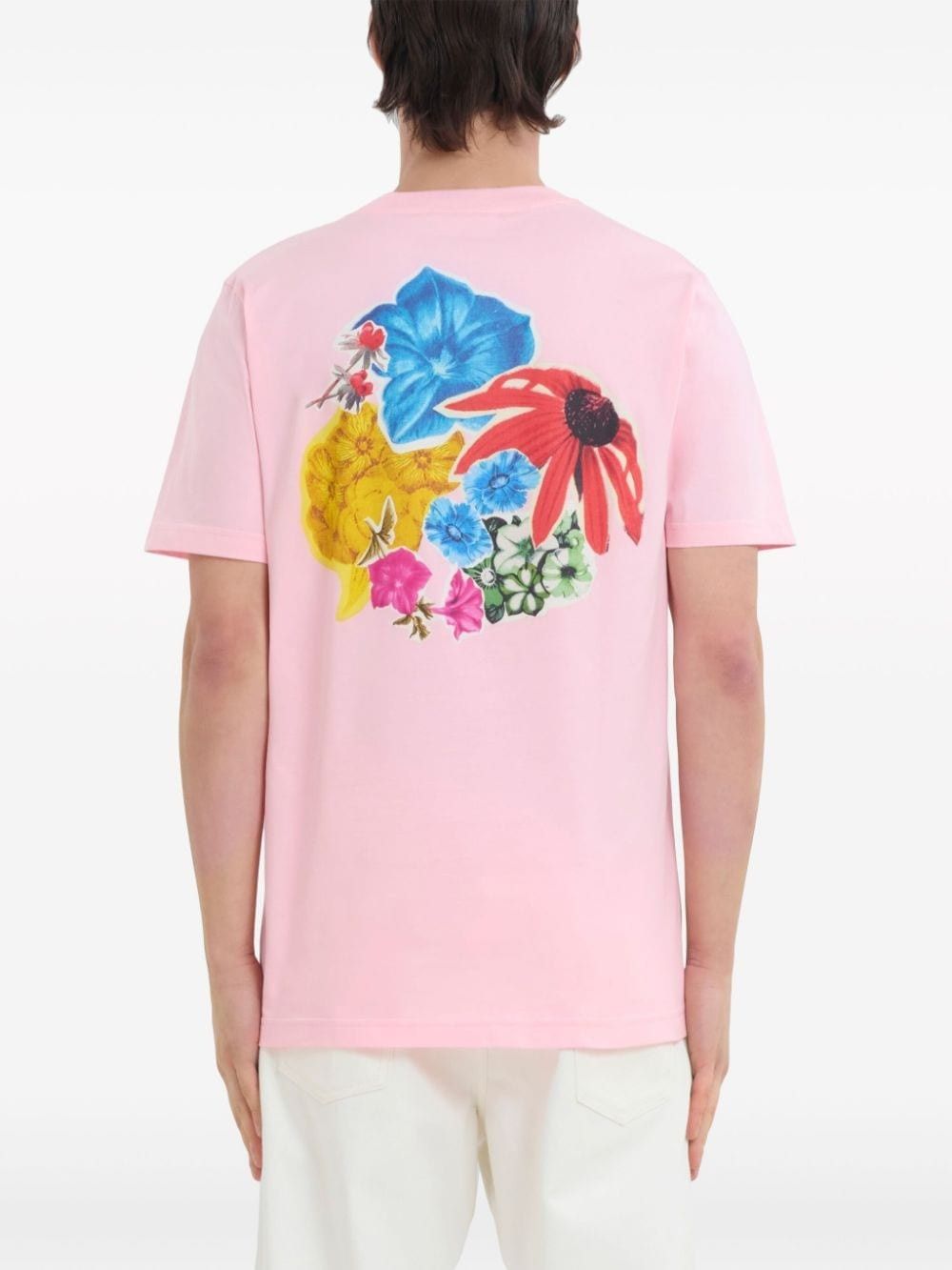 Marni oc11z0525 Floral-Print Cotton T-Shirt in Pink Size US XL / EU 56 / 4 - 2 Thumbnail