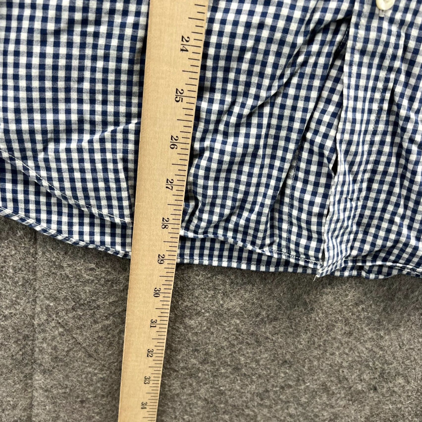J.Crew J.CREW Shirt Mens Small Blue White Button-Down Gingham Dress Oxford Classic Shirt Size 36R - 7 Thumbnail