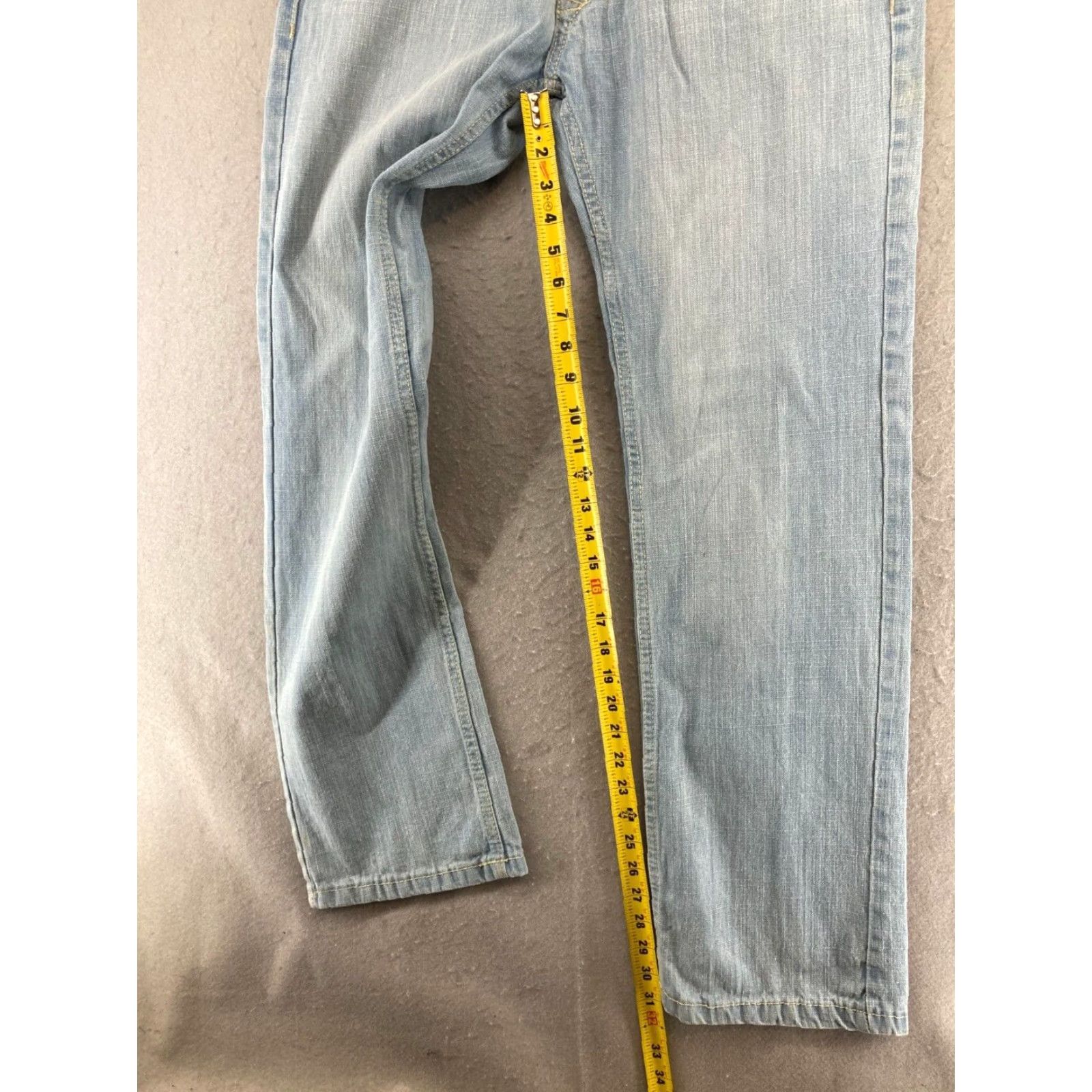 Vintage Evolution Denim Jeans 30x32 Straight Light Wash Mens Casual regular fit Blue Cotton Denim 5-Pocket Design 30 Inseam Mid Rise Size US 30 / EU 46 - 4 Thumbnail
