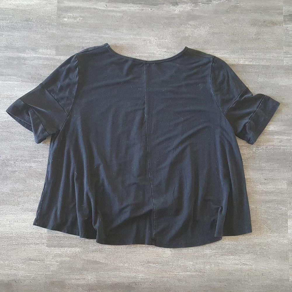 Designer Black Flowy Melville Banded Short Sleeve Size ONE SIZE - 2 Thumbnail