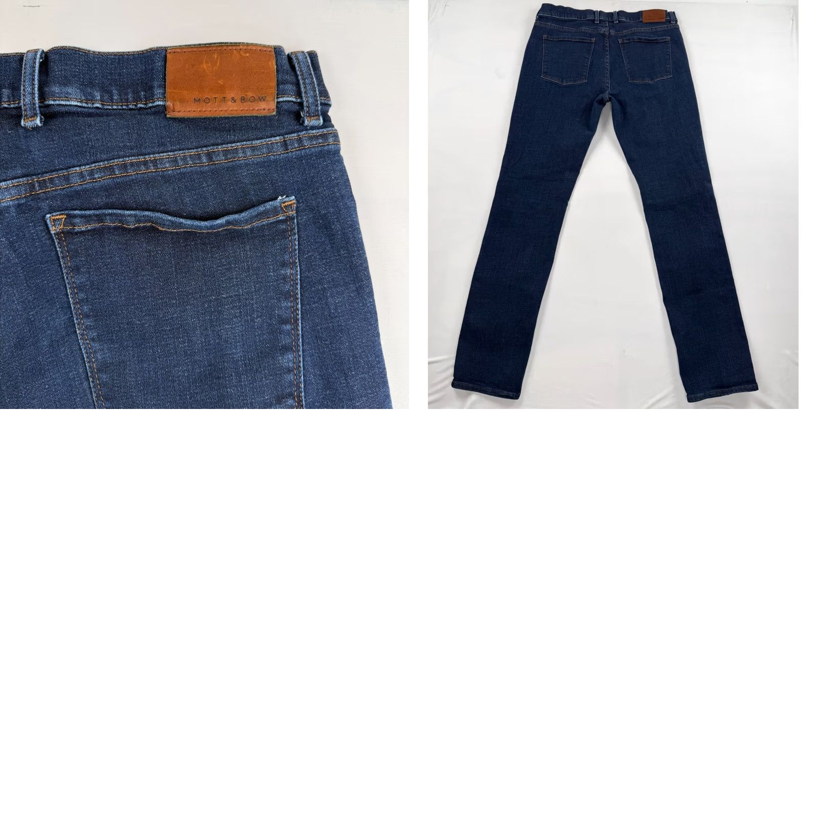 Mott & Bow Mott & Bow Jeans Mens 34x32 Slim Denim Blue Stretch 5-Pocket Straight Dark Wash Regular 34 Inseam 32.5" Size US 34 / EU 50 - 8 Thumbnail
