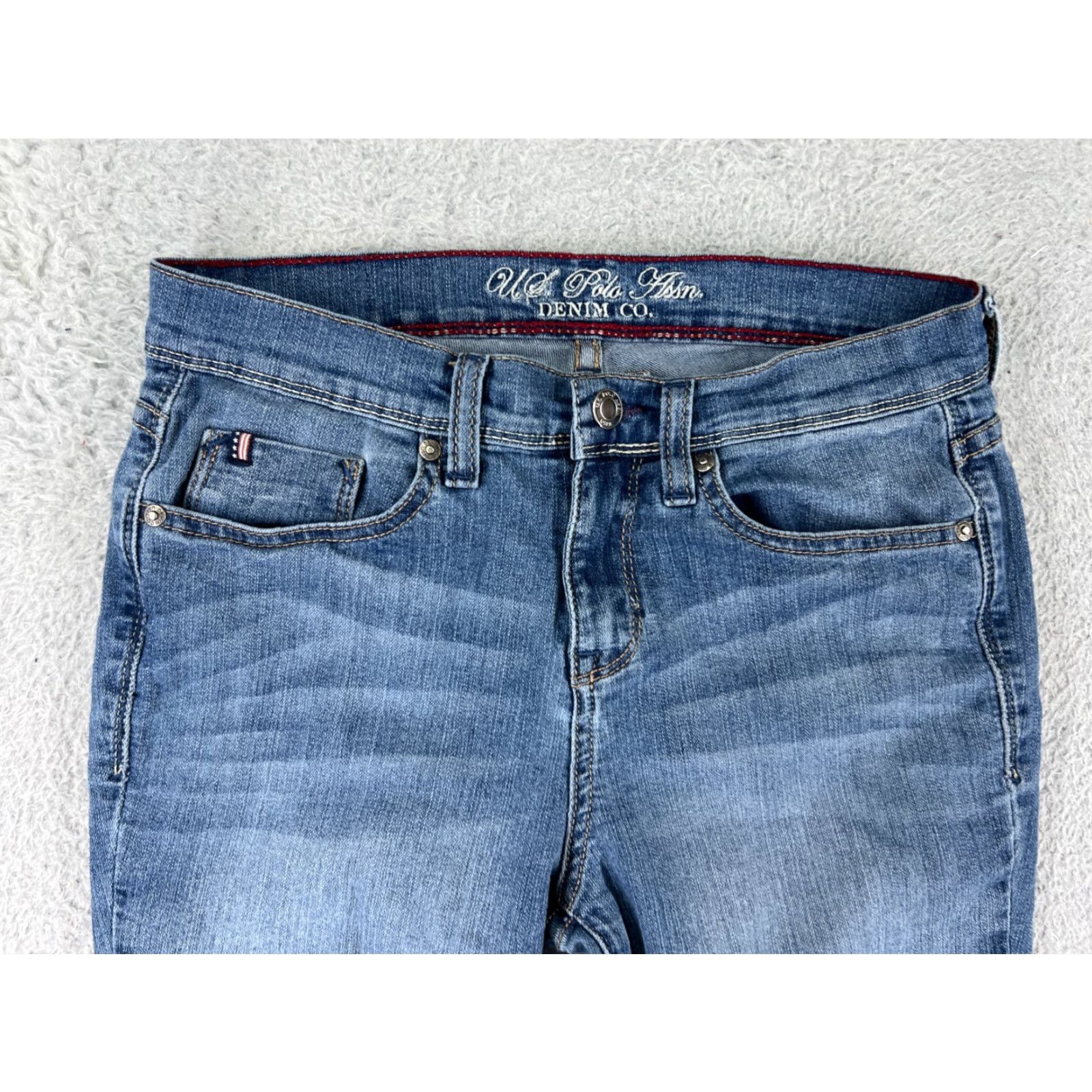 Vintage US Polo Assn Women's Jeans Skinny Mid Rise Blue Denim 8 Classic Modern Size 30" / US 8 / IT 44 - 7 Thumbnail