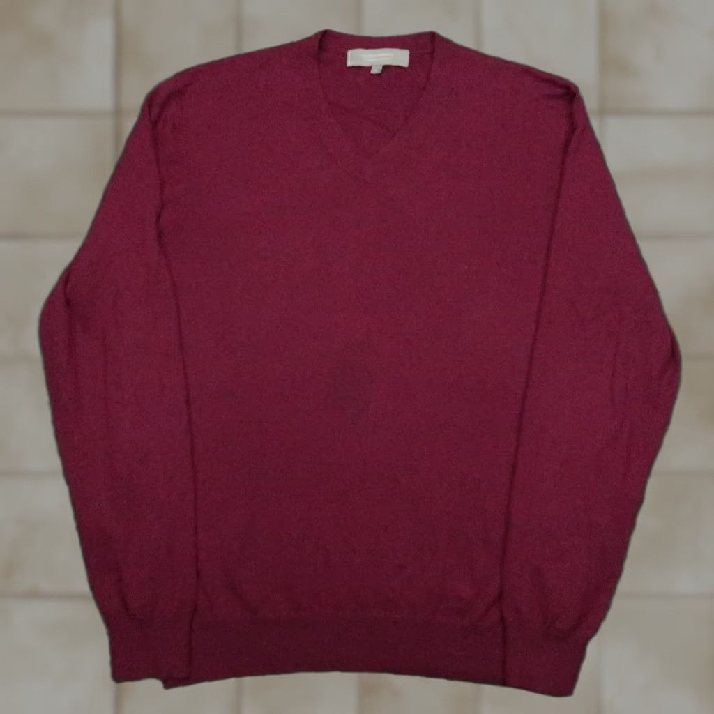 Neiman Marcus Neiman Marcus Sweater Mens Large Purple Silk Cashmere V-Neck Pullover Regular Fit Size US L / EU 52-54 / 3 - 1 Thumbnail