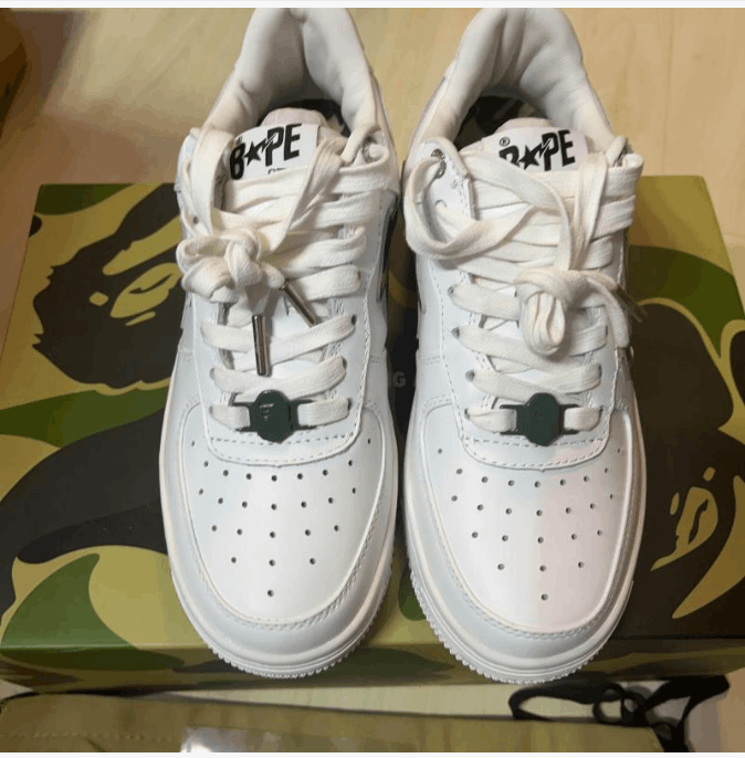 Bape A Bathing Ape Bapesta Low White Camo Star Sneakers Size US 7 / EU 40 - 2 Thumbnail