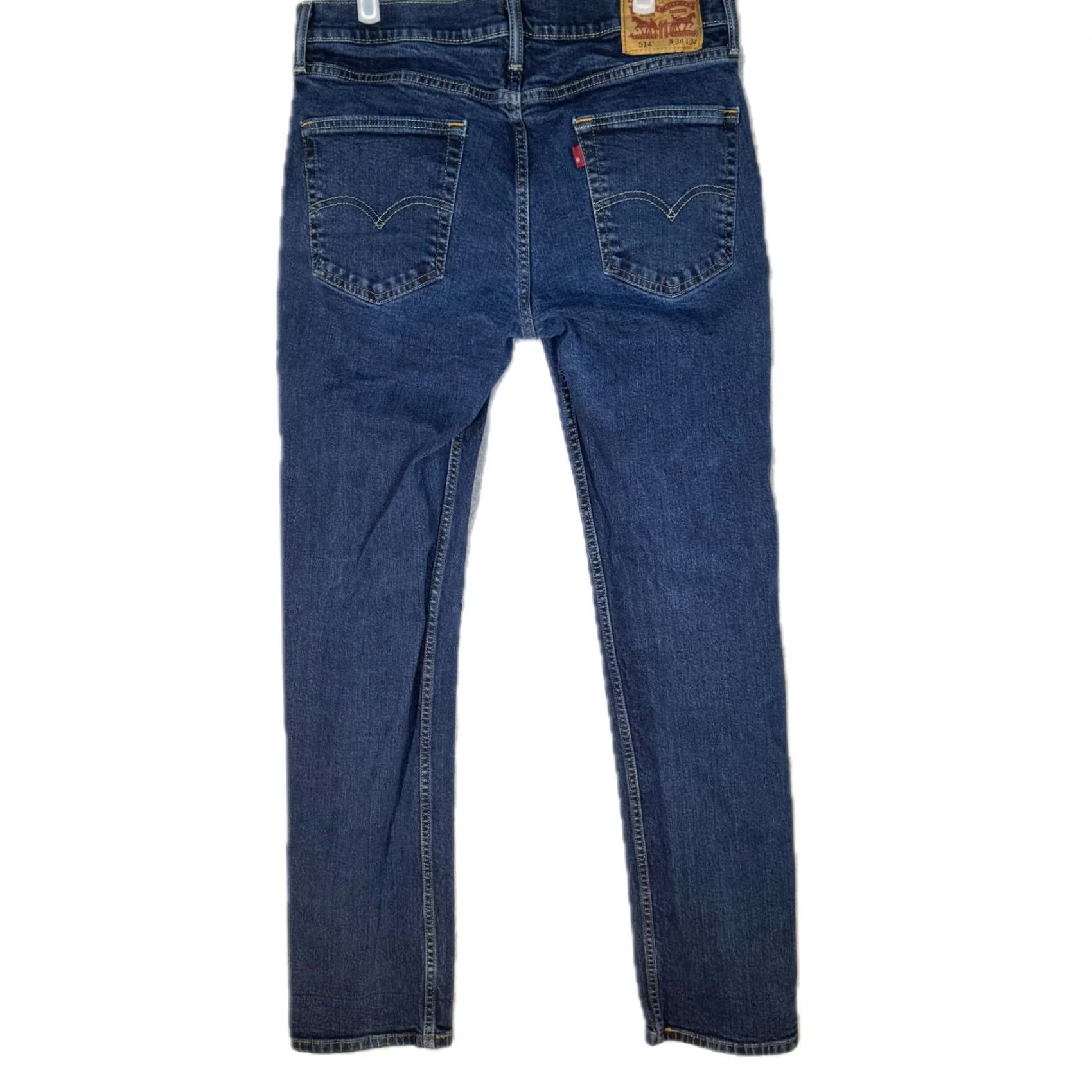 Levi's Levi’s 514 Jeans Men’s 34x34 Blue Denim Straight Mid-Rise 100% Cotton Denim Jeans Regular Fit Mrds? Size US 34 / EU 50 - 2 Thumbnail