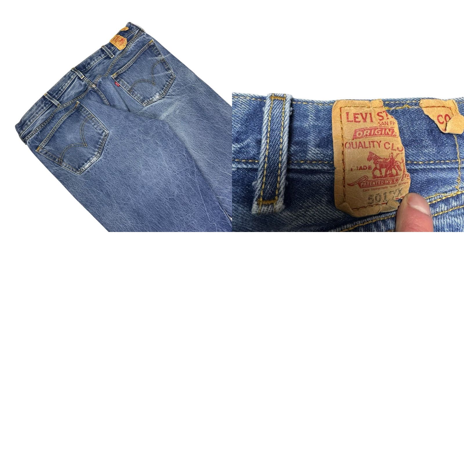 Levi's VINTAGE Levi's 501 Jeans Mens 42x30 Button Fly Straight Grunge Distressed Denim blue 5-Pocket Mens Regular Jeans Size US 42 / EU 58 - 9 Thumbnail