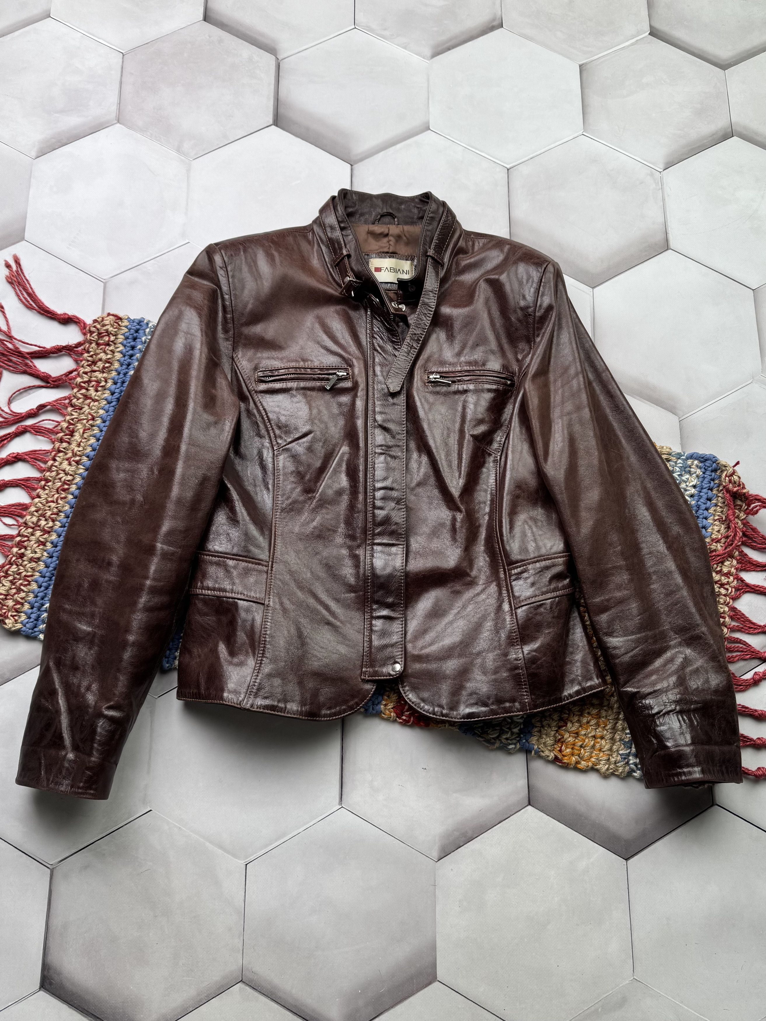 Vintage Vintage Cropped Leather Jacket Size L / US 10 / IT 46 - 1 Thumbnail