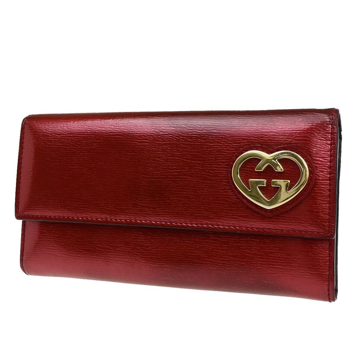 Gucci Lovely Heart Red Patent Leather Wallet (Pre-Owned) Size ONE SIZE - 1 Thumbnail