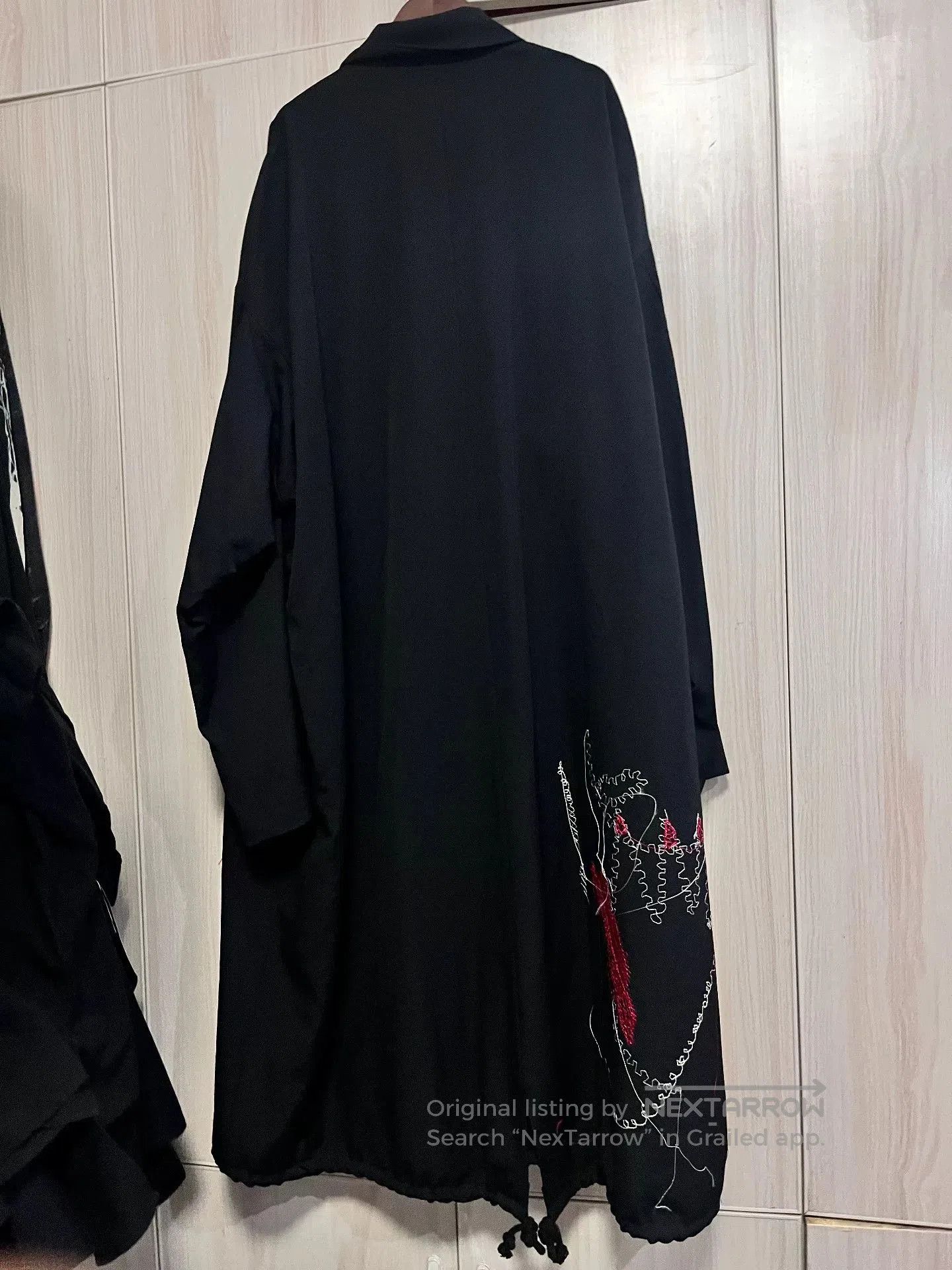 Yohji Yamamoto Yohji Yamamoto Embroidered Wool Coat. Size XL / US 12-14 / IT 48-50 - 3 Thumbnail