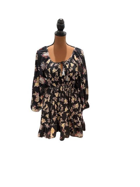 Free People Free People “Camella” Floral Mini Dress in Black Size M / US 6-8 / IT 42-44 - 1 Thumbnail