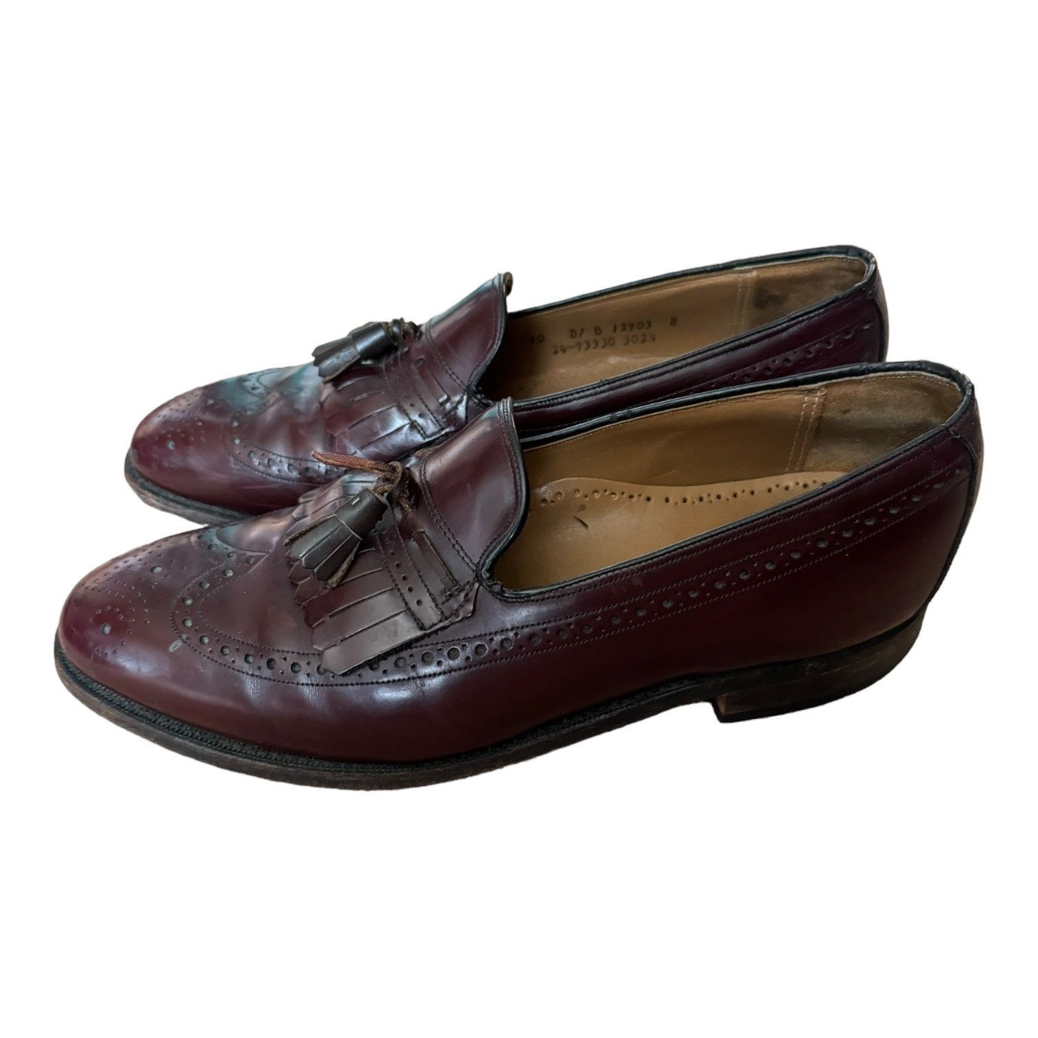 Johnston & Murphy Johnston Murphy LE Burgundy Leather Wingtip Shoes 10 Size US 10 / EU 43 - 6 Thumbnail