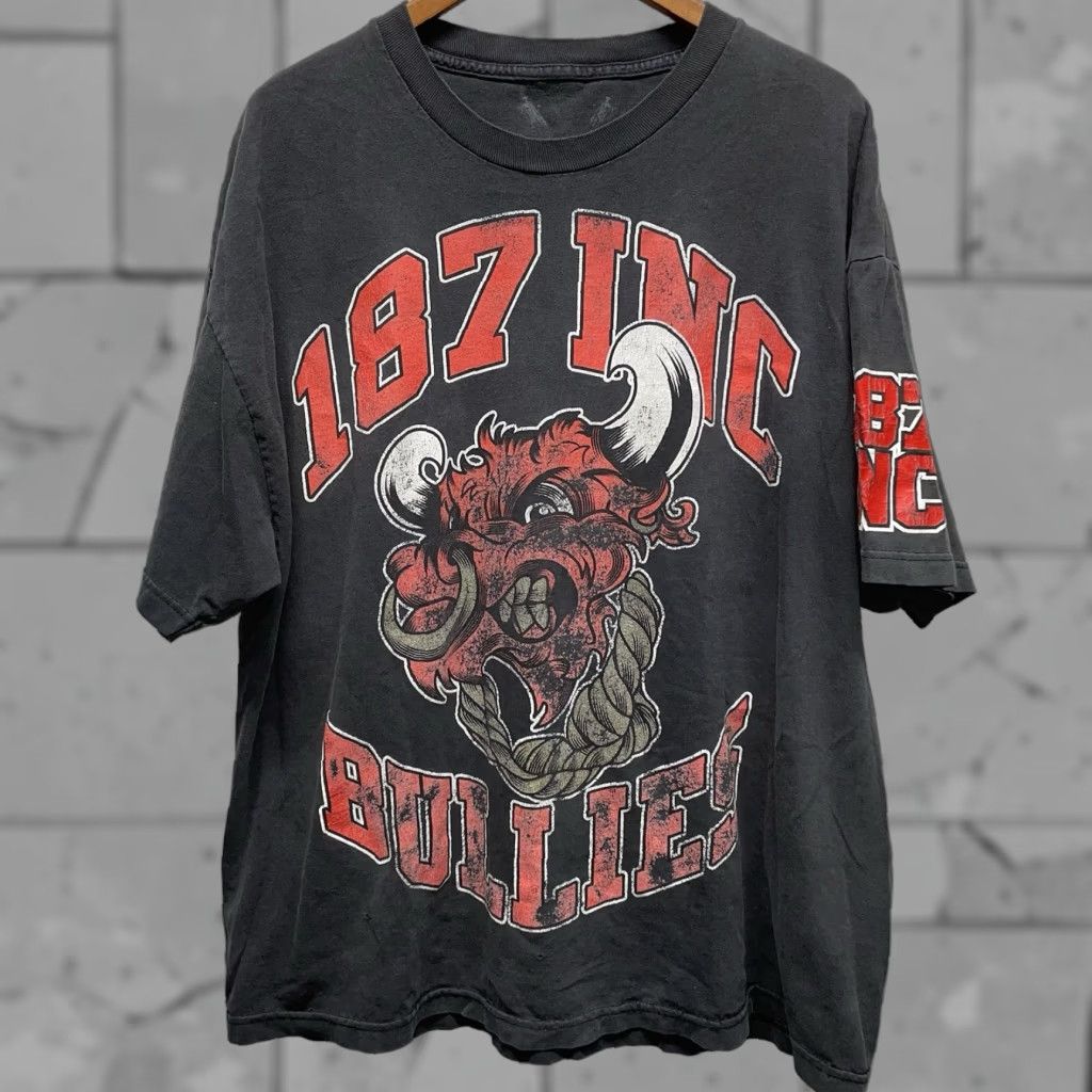 Vintage 187 INC Bullies Gray Graphic Tee Mens 3XL Shirt Size US XXL / EU 58 / 5 - 1 Thumbnail