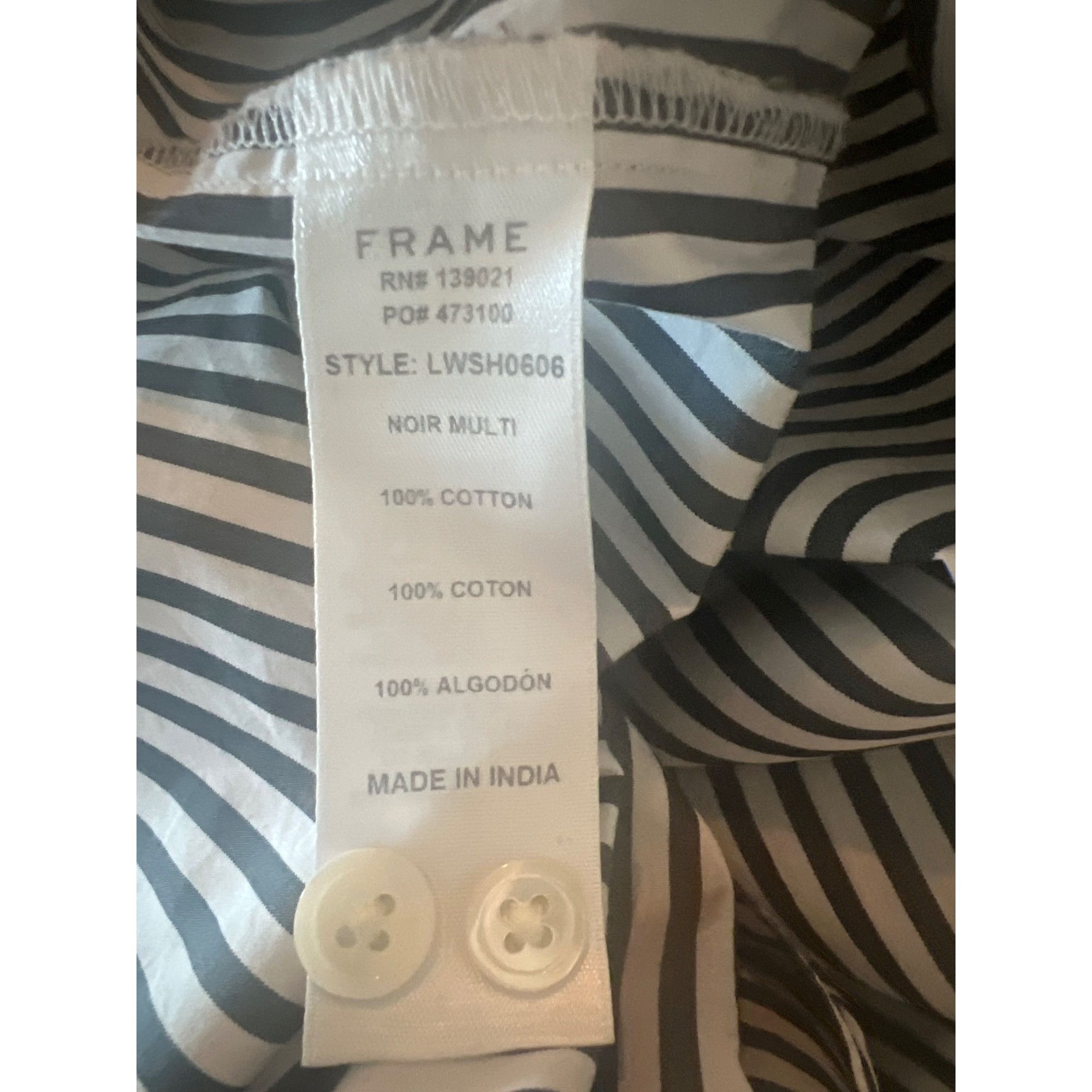 Frame Frame Noir Multi Striped Button-Up Shirt With Front Tie Size S / US 4 / IT 40 - 6 Thumbnail