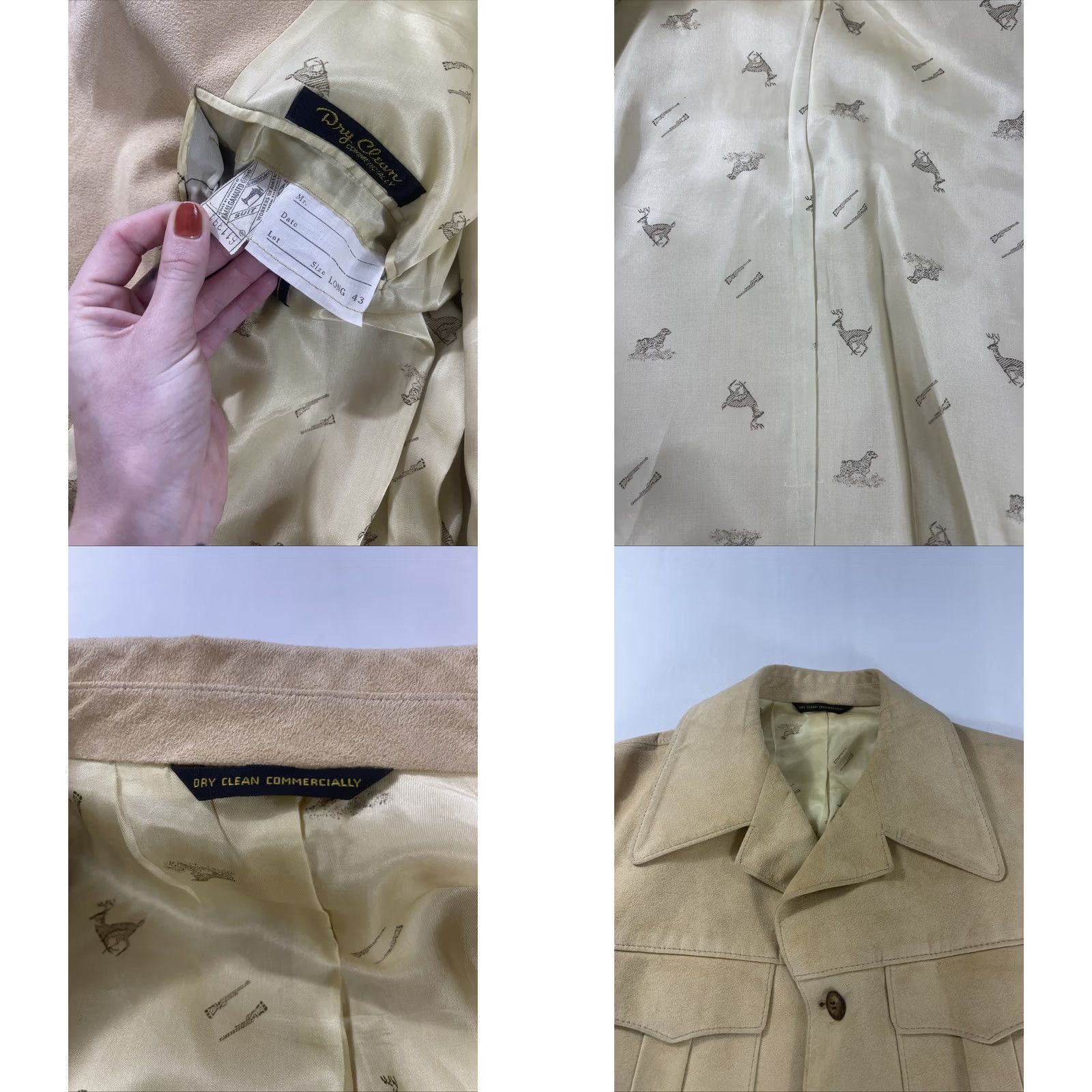 Bergdorf Goodman VINTAGE Bergdorf Goodman 43 LONG Jacket Suede Belted Desert Sand 60s 70s Union Size US M / EU 48-50 / 2 - 9 Thumbnail