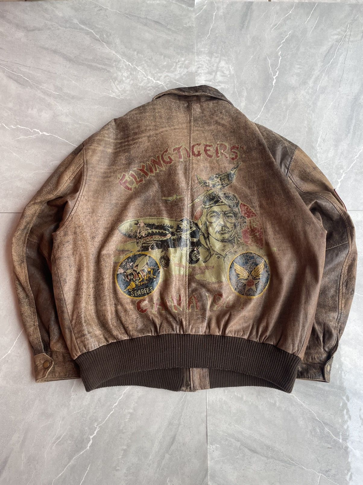 Leather Leather Jacket Flying Tigers 80s Size US L / EU 52-54 / 3 - 6 Thumbnail