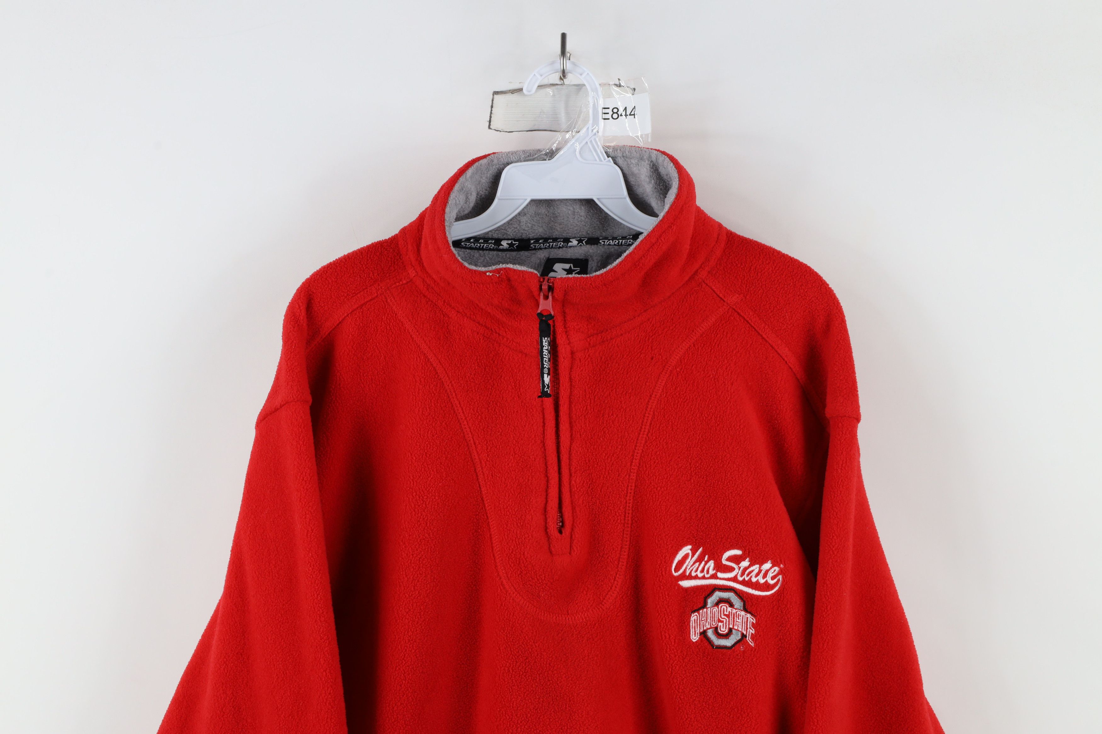 Starter × Vintage Vintage 90s Starter Ohio State University Half Zip Sweater Size US XL / EU 56 / 4 - 2 Thumbnail