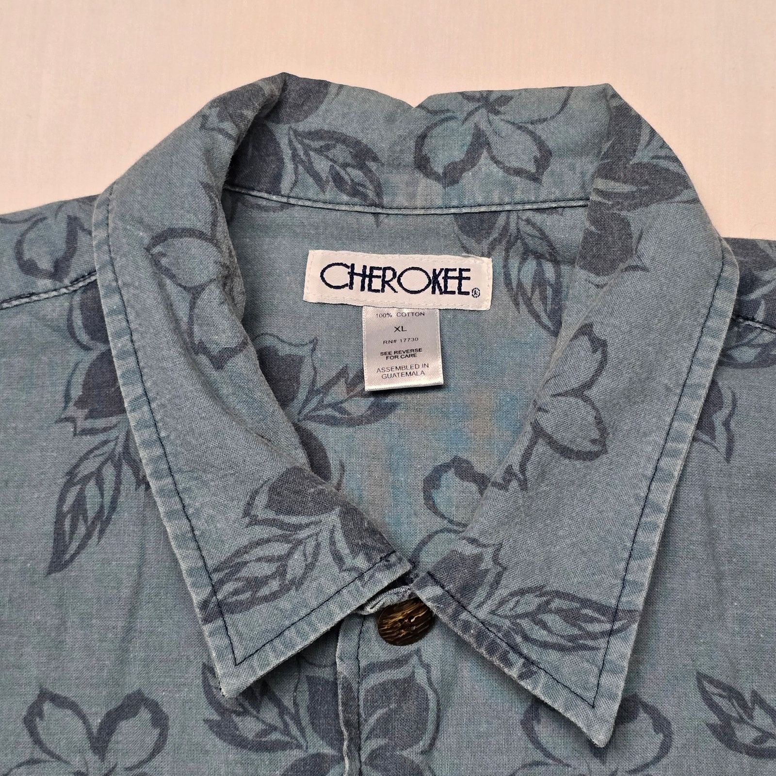 Cherokee × Vintage Floral Hawiian Cherokee XL Flower Tropical Beach Blue Shirt Size US XL / EU 56 / 4 - 5 Thumbnail