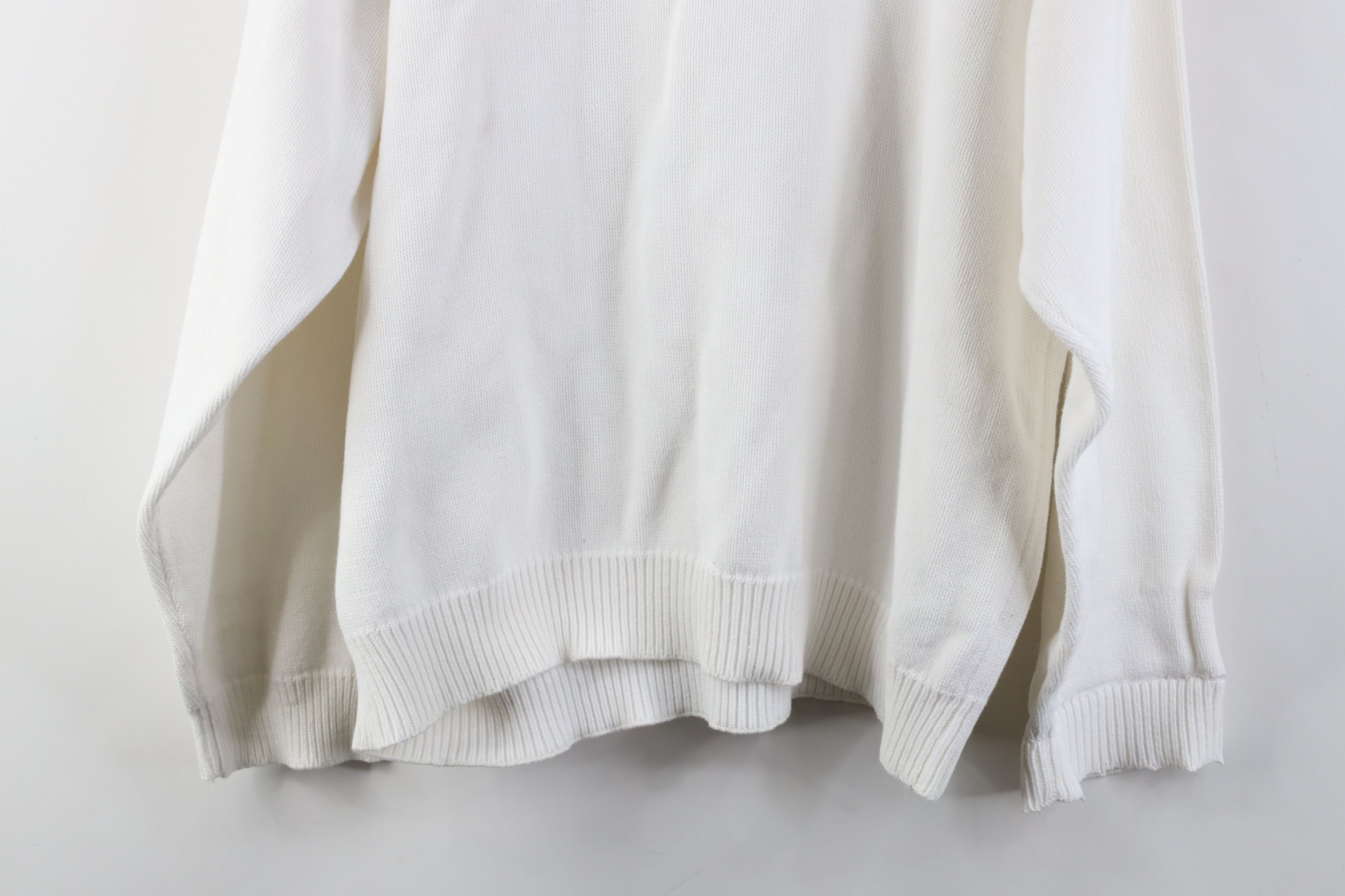 Vintage Vintage 90s Streetwear Cotton Knit Crewneck Sweater White Size XL / US 12-14 / IT 48-50 - 12 Thumbnail