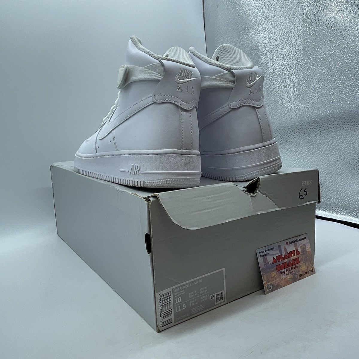 Nike Air Force 1 high triple white Size US 10 / EU 43 - 4 Thumbnail