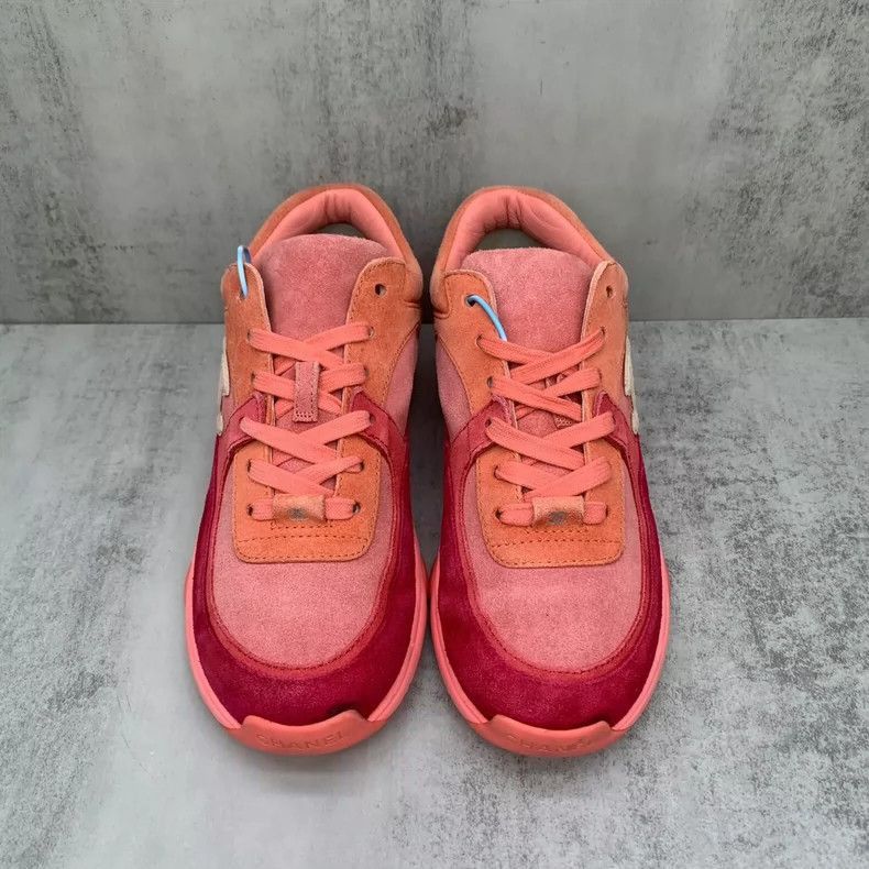 Chanel Chanel Red CC Sneakers Size 37.5 -2505 Size US 4 / IT 34 - 4 Thumbnail