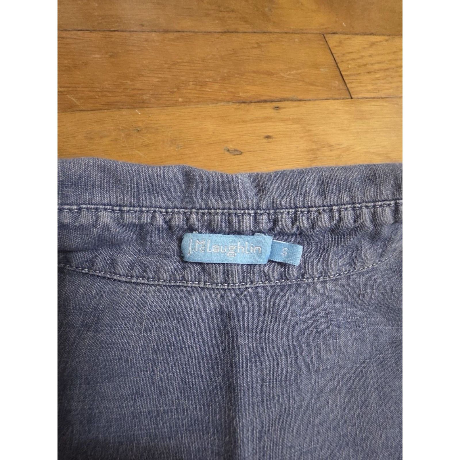 J.McLaughlin J. McLaughlin s Sz S Denim Cotton 1/4 Sleeve Blue A001061 Size S / US 4 / IT 40 - 5 Thumbnail