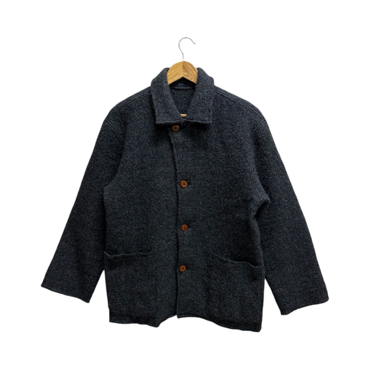 45rpm VINTAGE 45RPM MOHAIR CHARCOAL BLACK BUTTON UP JACKET Size US S / EU 44-46 / 1 - 1 Thumbnail