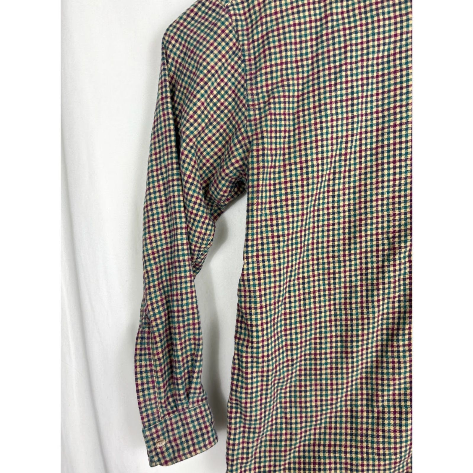 American Eagle Outfitters VINTAGE American Eagle Outfitters Shirt Mens L Flannel Button-Up Green Beige Red USA Size US L / EU 52-54 / 3 - 2 Thumbnail