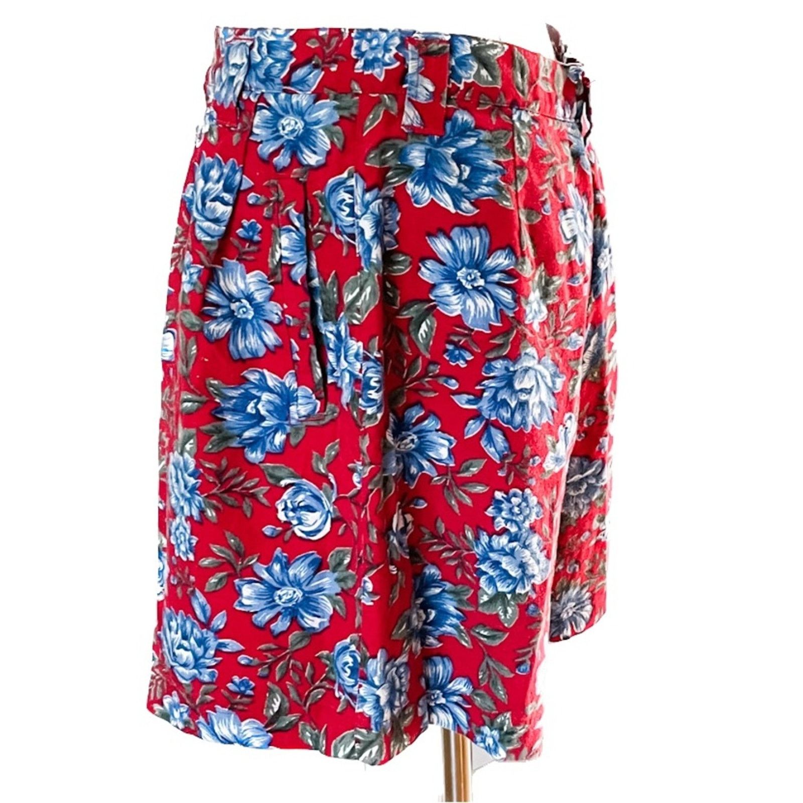Vintage Vintage floral high waist linen/cotton pleated shorts small Size 27" / US 4 / IT 40 - 2 Thumbnail