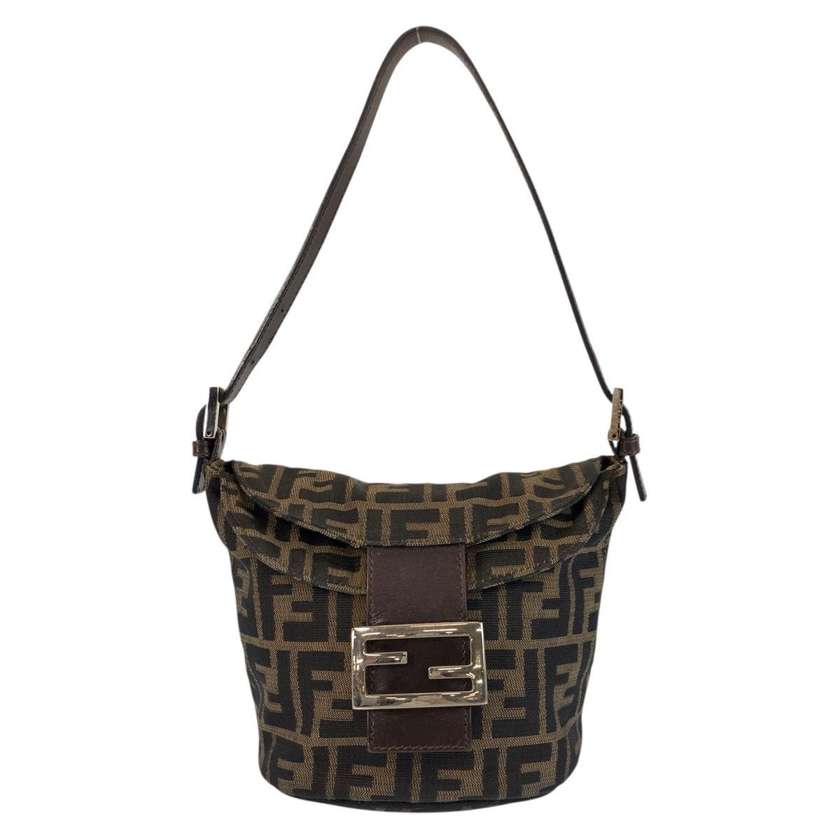 Fendi Fendi Mamma Baguette Zucca Canvas/leather Shoulder Bag Canvas Shoulder Bag in Brown, Women's